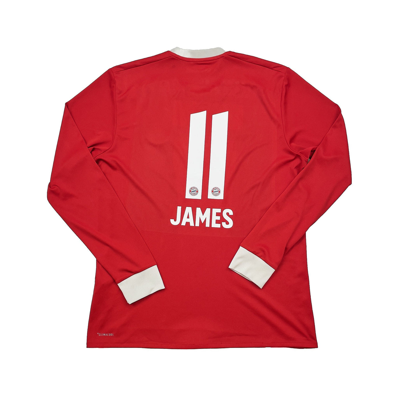 2016/17 Bayern Munich James #11 L/S Home Shirt (M) Adidas