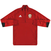 2018-19 Wales adidas 1/4 Zip Trainingsoberteil S