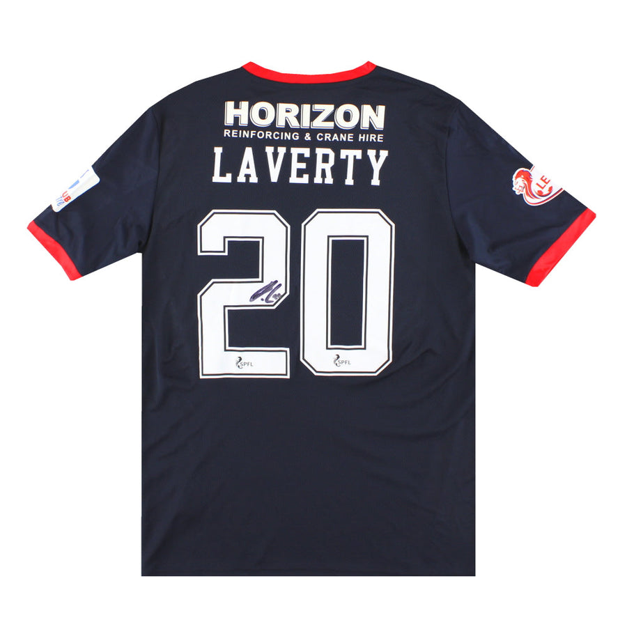 2020-21 Falkirk Puma Player Issue „Signiertes“ Heimtrikot Laverty #20 M