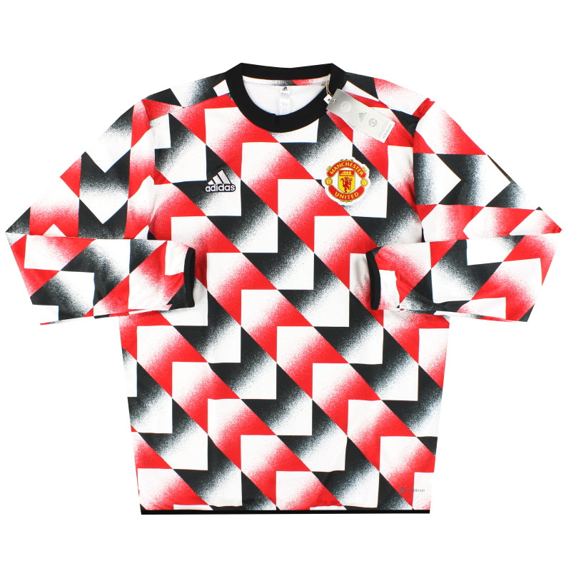 2022-23 Manchester United adidas Aufwärm-Sweatshirt vor dem Spiel *BNIB* M