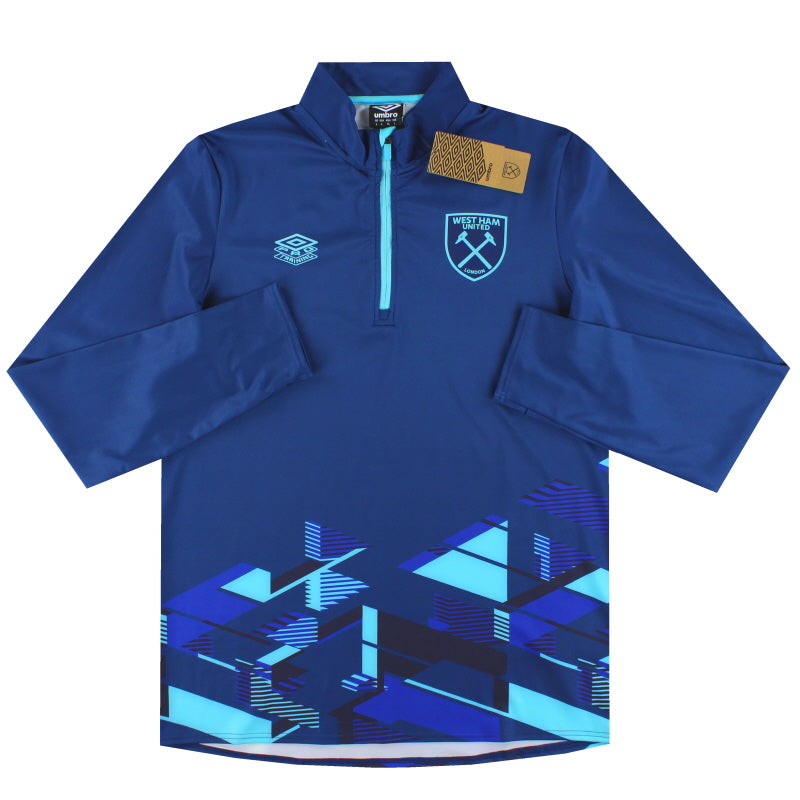 2023-24 West Ham Umbro 1/4 Zip Warm Up Top *w/Etiketten* L