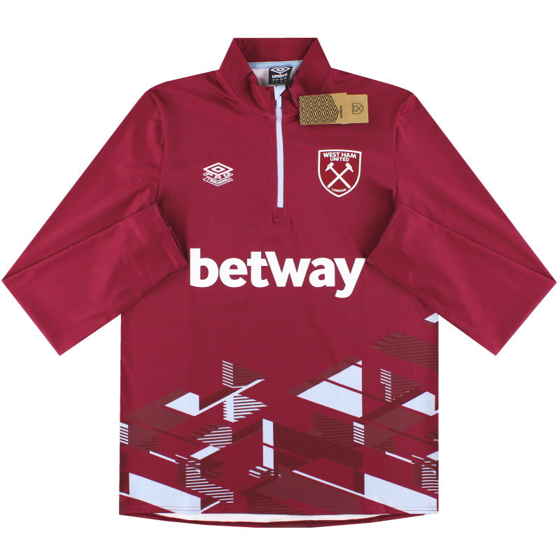 2023-24 West Ham Umbro 1/4 Zip Warm Up Top *w/Etiketten* M