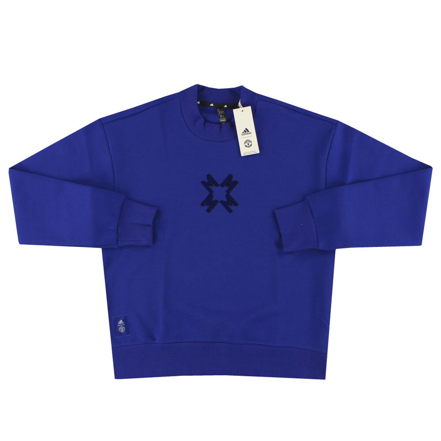 2024-25 Manchester United adidas Seasonal Doubleknit Crew Sweatshirt *m. Etiketten* L
