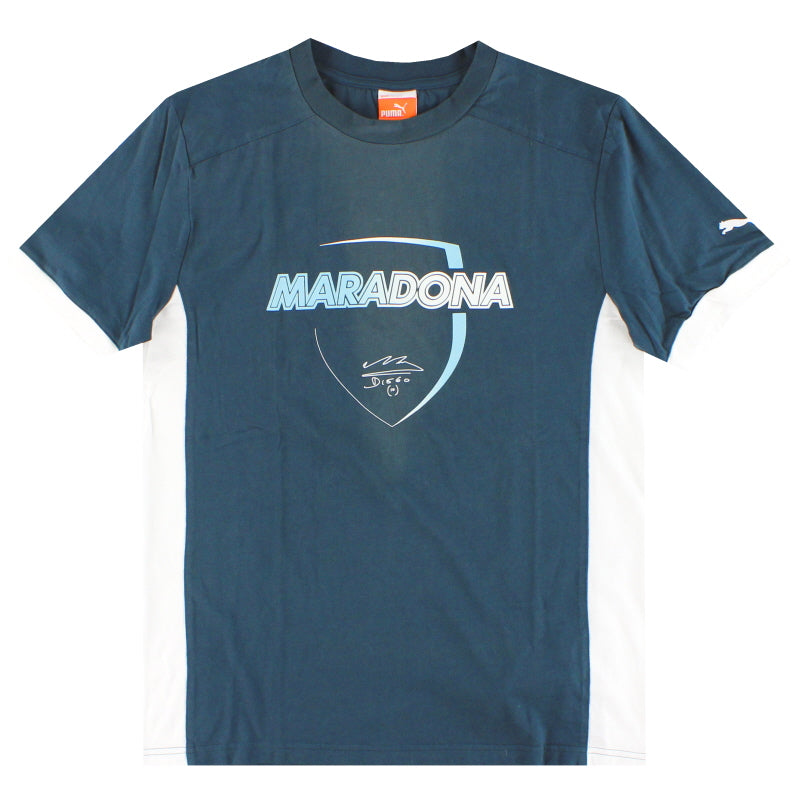 2010er Argentinien Puma Maradona Grafik-T-Shirt M