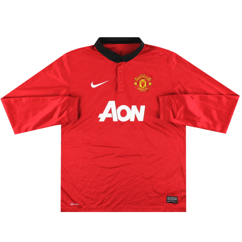 2013-14 Manchester United Nike Heimtrikot Langarm Gr. L (Jungen)