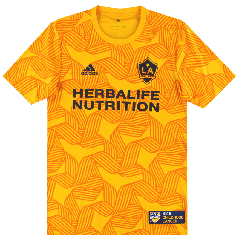 2019-20 LA Galaxy adidas KCC Cancer Pre-Match Shirt S