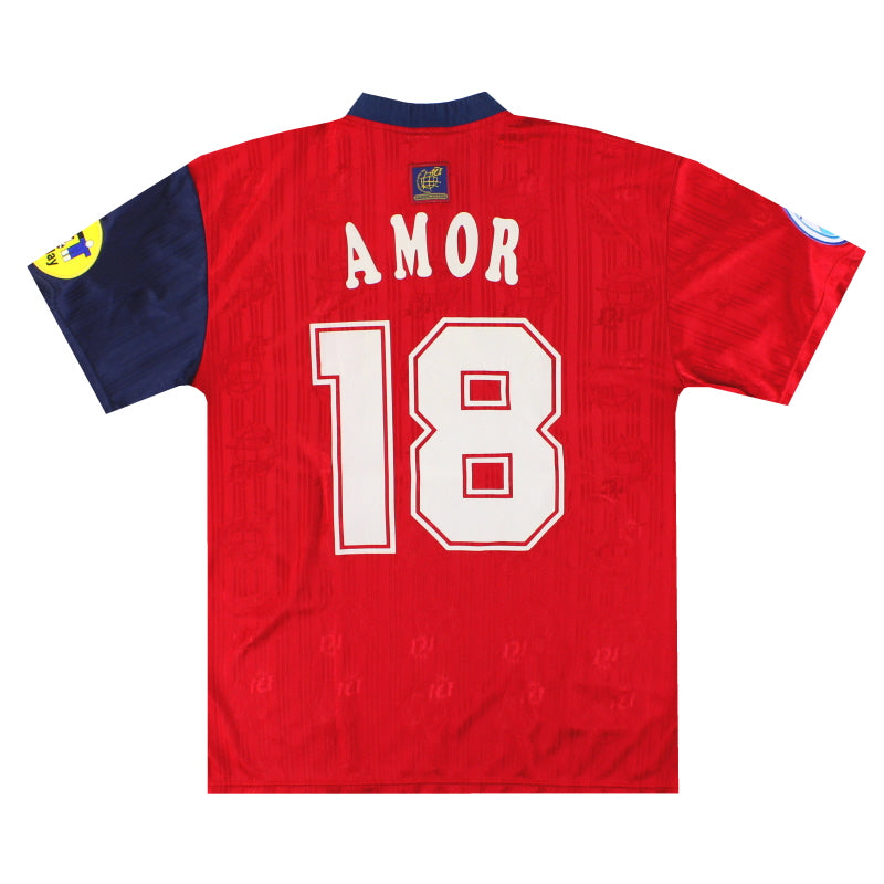 1996-98 Spanien adidas Heimtrikot Amor #18 L