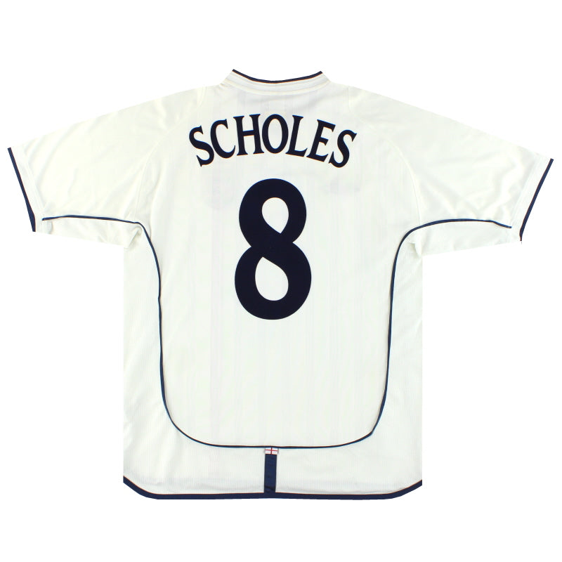 2001-03 England Umbro Heimtrikot Scholes #8 L