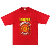 1998-99 Manchester United „Champions“-Grafik-T-Shirt L