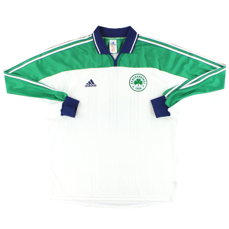 2000-01 Panathinaikos adidas Auswärts Trikot L/S *mit Etiketten* XL