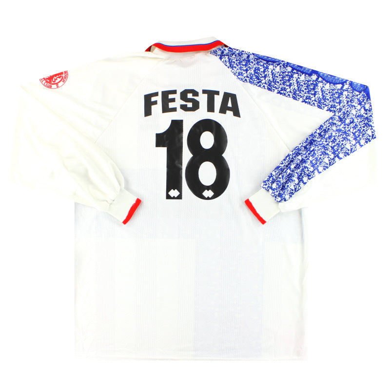 1996-97 Middlesbrough Errea Player Issue Auswärtstrikot Festa #18 Langarm XXL