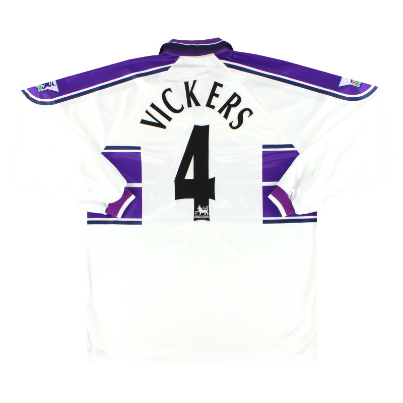 1999-00 Middlesbrough Errea Player Issue Auswärtstrikot Vickers #4 Langarm XXXL