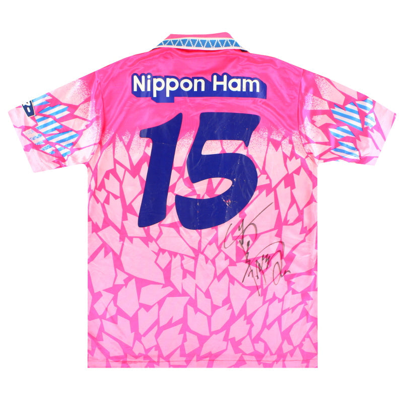 1995 Cerezo Osaka Mizuno Spielerversion Heimtrikot mit Unterschrift M