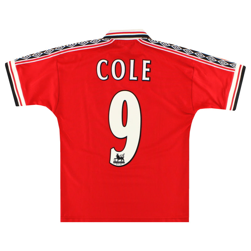 1998-00 Manchester United Umbro Home Shirt Cole #9 Y