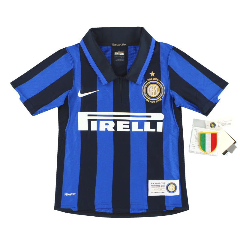 2007-08 Inter Mailand Nike Centenary Heimtrikot *mit Etiketten* XS.Jungen
