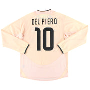 2003-04 Juventus Nike Auswärtstrikot Del Piero #10 Langarm M