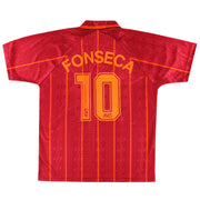 1996-97 Roma Asics Heimtrikot Fonseca #10 *m/Etiketten* XL