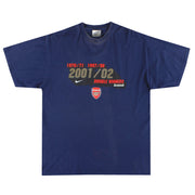 2001-02 Arsenal Nike 'Double Winners' Grafik-T-Shirt L