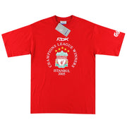 2005-06 Liverpool Reebok 'Champions League Winners' Graphic Tee *neu mit Etikett* S