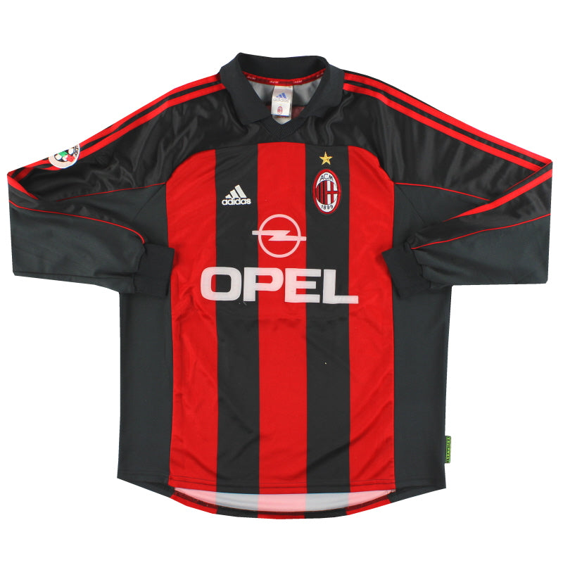 2000-02 AC Mailand adidas Spielerversion Heimtrikot #13 Langarm XL