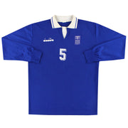 1994-95 Griechenland Diadora Match Issue Heimtrikot L/S #5 XL
