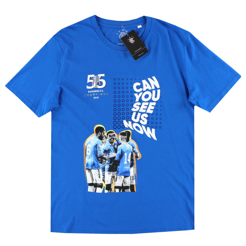 2020-21 Rangers 'Champions 55' Grafik-T-Shirt *OVP* L