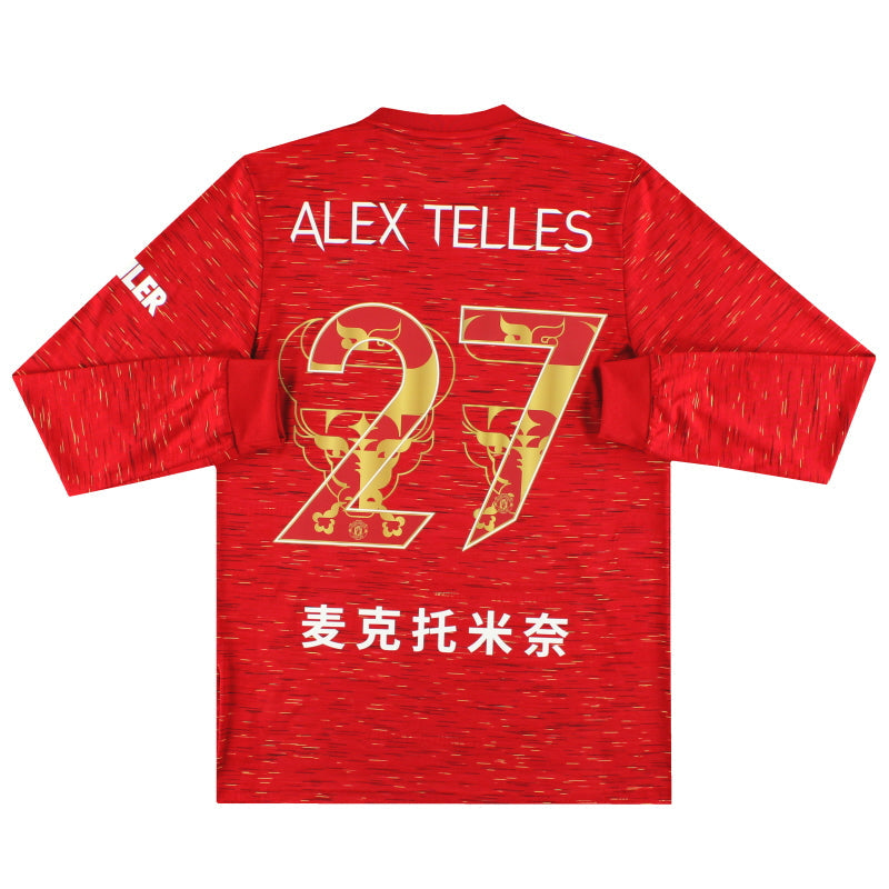 2020-21 Manchester United adidas „Chinese New Year“ MUSTER Heimtrikot Alex Telles #27 Langarm *mit Etikett* M