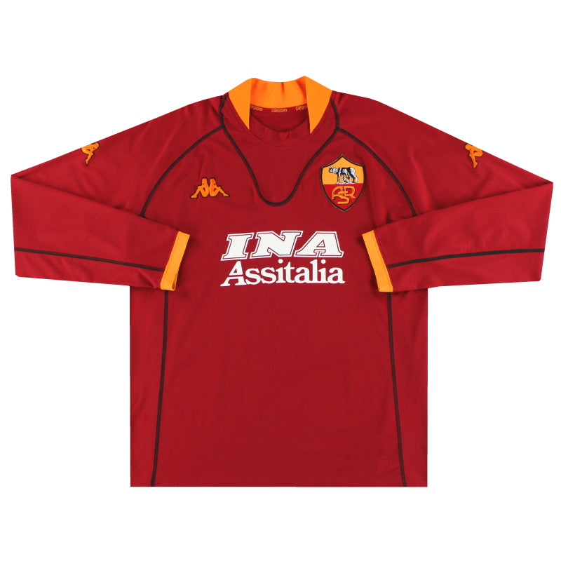 2001-02 Roma Kappa Heimtrikot Langarm XXL