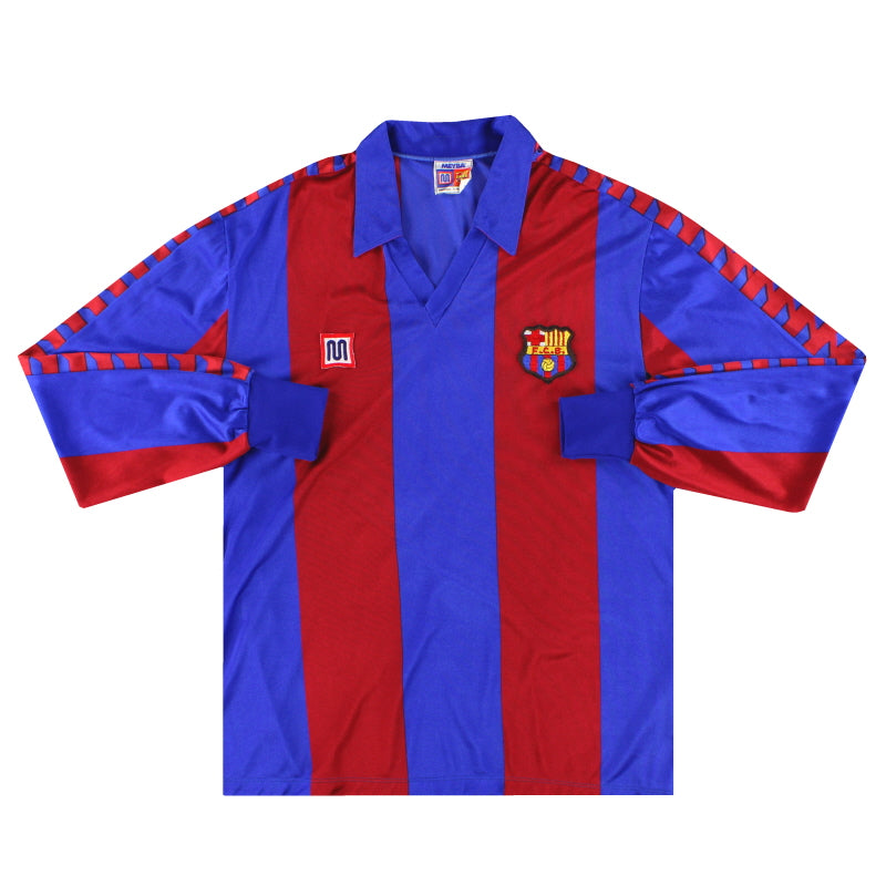 1982-89 Barcelona Meyba Heimtrikot Langarm XS