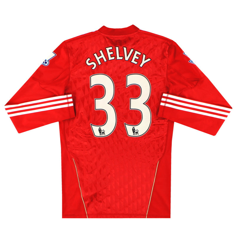 2010-12 Liverpool Techfit Player Issue Heimtrikot Shelvey #33 *Neuwertig* L/S L