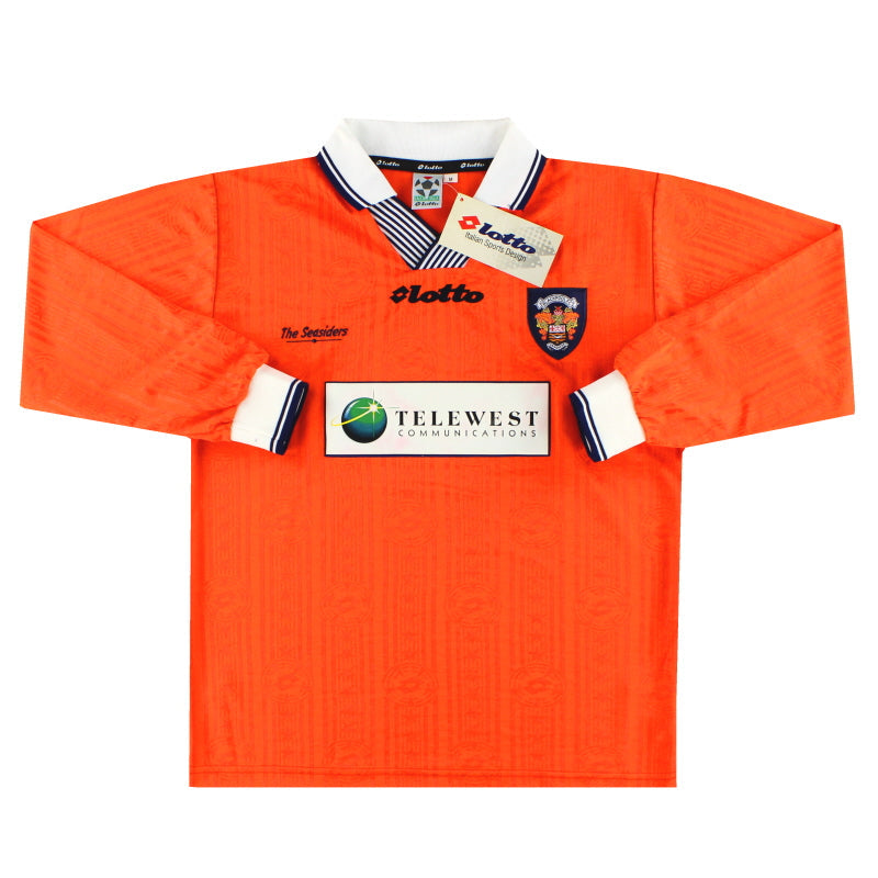 1997-99 Blackpool Lotto Player Issue Heimtrikot Langarm *BNIB* M