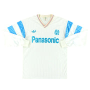 1990-91 Olympique Marseille adidas Heimtrikot Langarm L