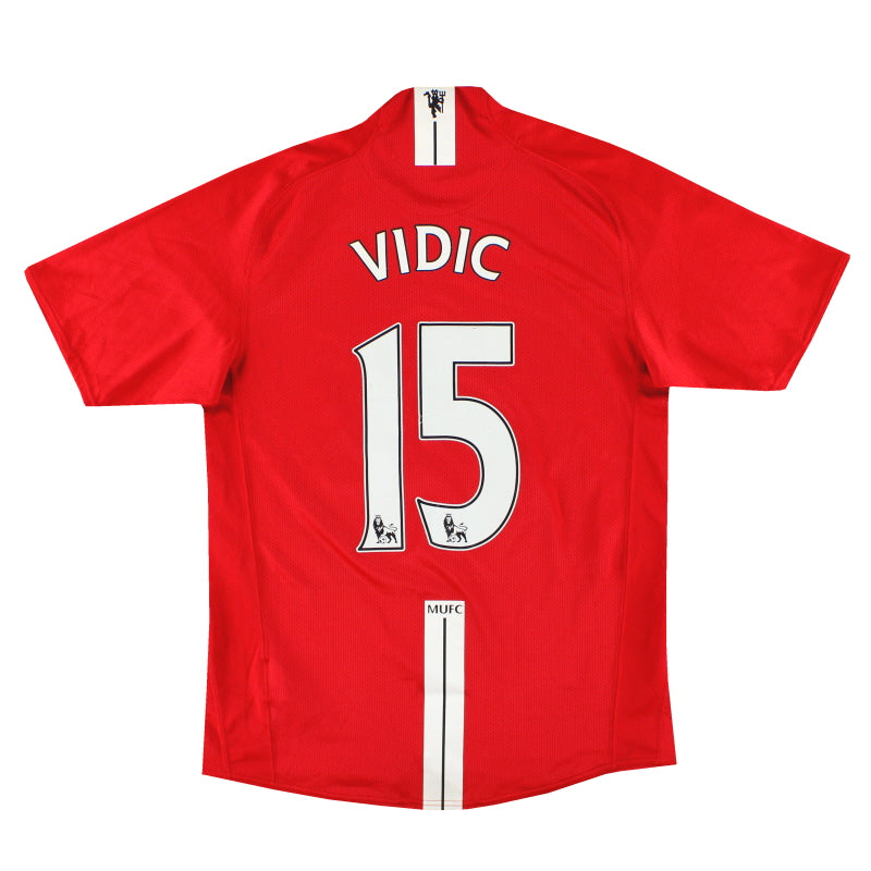 2007-08 Manchester United Nike Heimtrikot Vidic #15 S