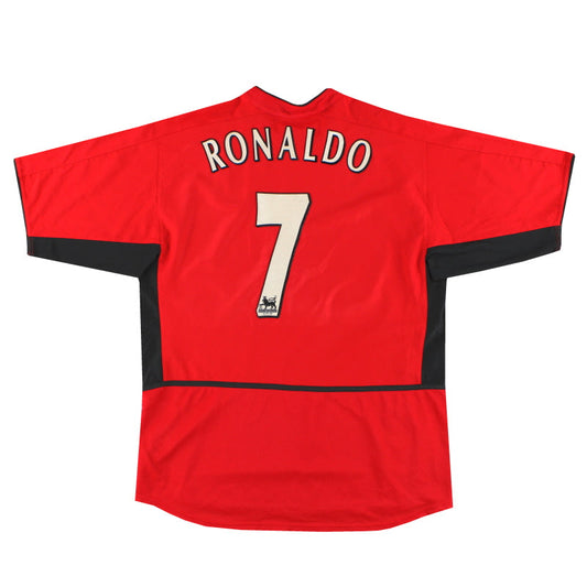 2002-04 Manchester United Nike Home Shirt Ronaldo #7 *Mint* L