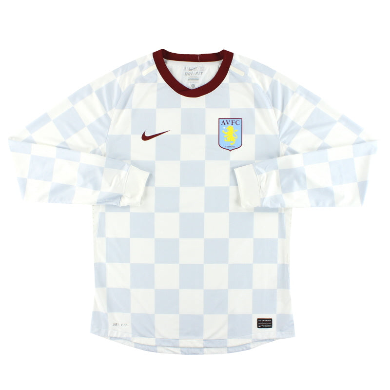 2011-12 Aston Villa Nike Auswärts-Trikot (Spielerversion) langarm L