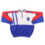 1987-90 Rangers Umbro 1/4 Reißverschluss Sweatshirt M