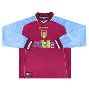 2000-01 Aston Villa Diadora Heimtrikot Langarm