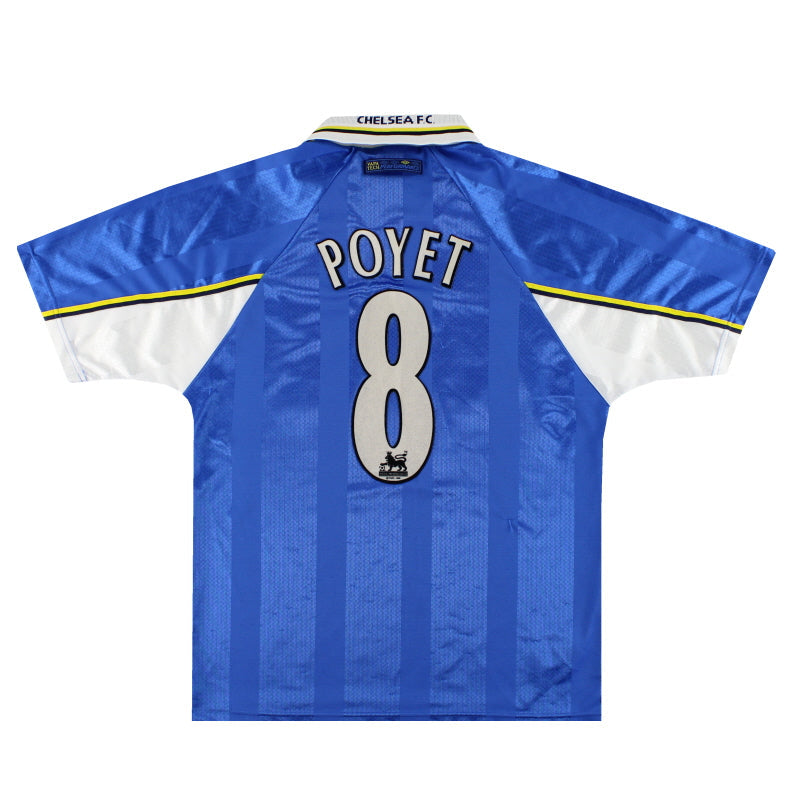 1997-99 Chelsea Umbro Heimtrikot Poyet #8 XL