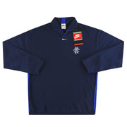 1998-99 Rangers Nike Schalkragen-Pullover *neu mit Etikett* L
