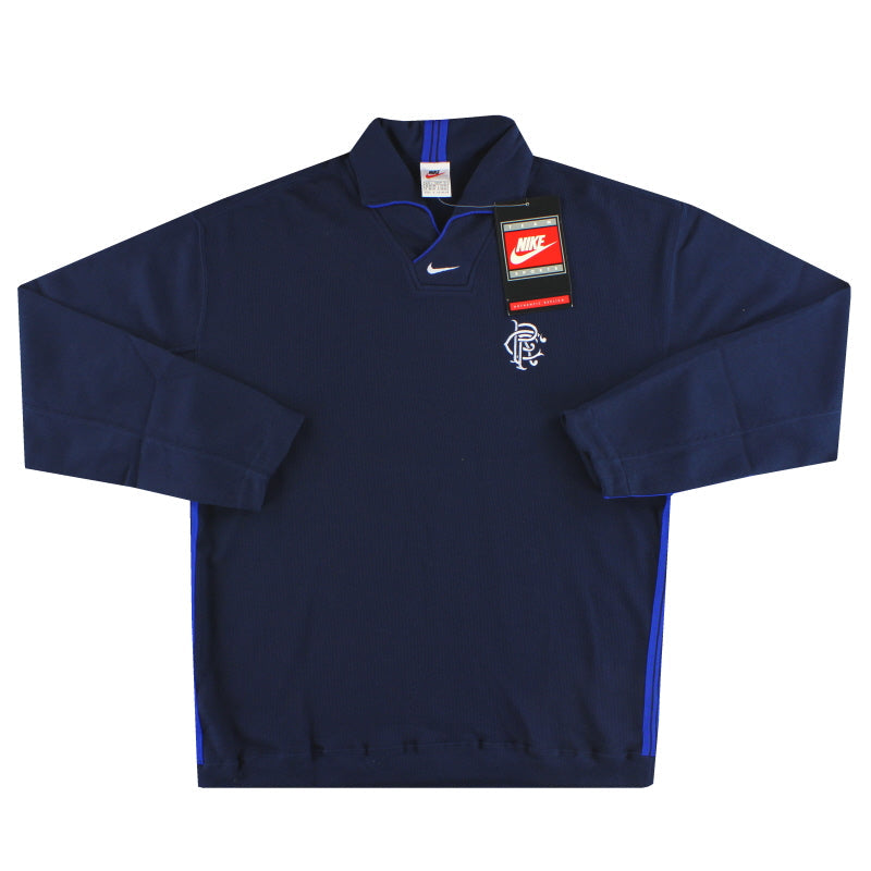 1998-99 Rangers Nike Schalkragen-Pullover *neu mit Etikett* L