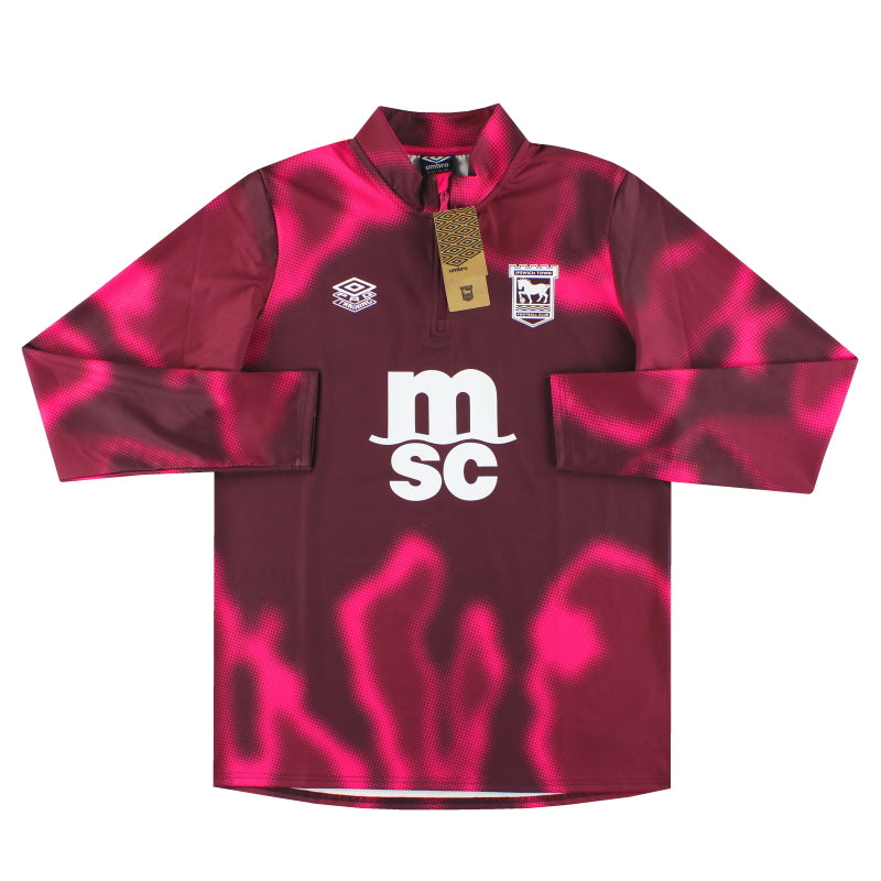 2024-25 Ipswich Umbro 1/4 Zip Aufwärm-Top *m/Etiketten* XL