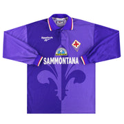 1995-96 Fiorentina Reebok Match Worn Trikot Home Langarm #9 XL