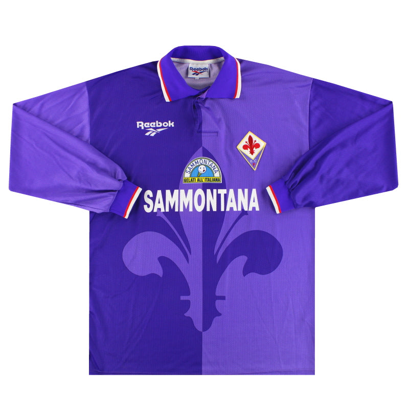 1995-96 Fiorentina Reebok Match Worn Trikot Home Langarm #9 XL