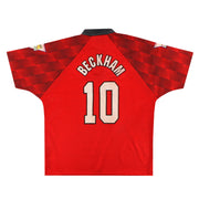 1996-98 Manchester United Umbro Heimtrikot Beckham #10 L