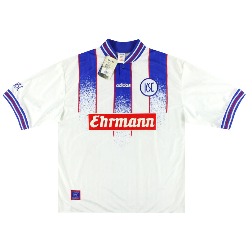 1996-98 Karlsruher adidas Heimtrikot *mit Etiketten* XL
