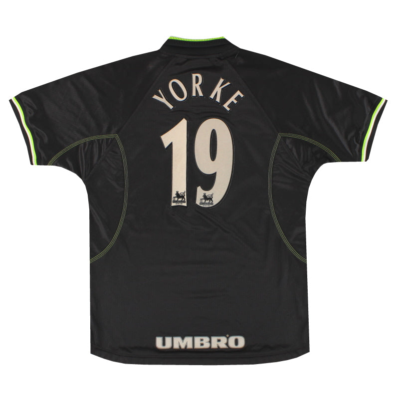 1998-99 Manchester United Umbro Auswärtstrikot Yorke #19 L
