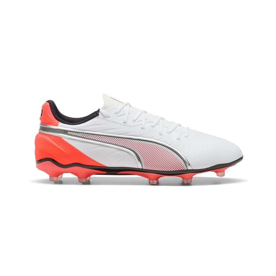 Puma King Match FG/AG Fußballschuhe - Puma White/Puma Silver/Glowing Red