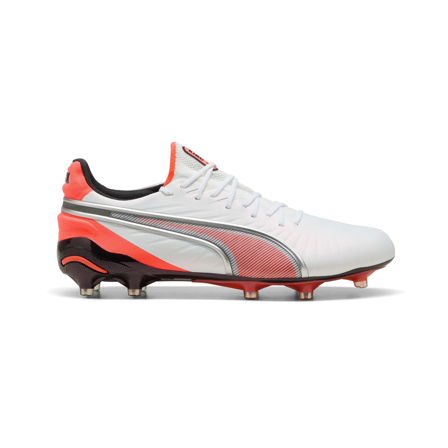 Puma King Ultimate FG/AG Fußballschuhe - Puma White/Puma Silver/Glowing Red/Puma Black