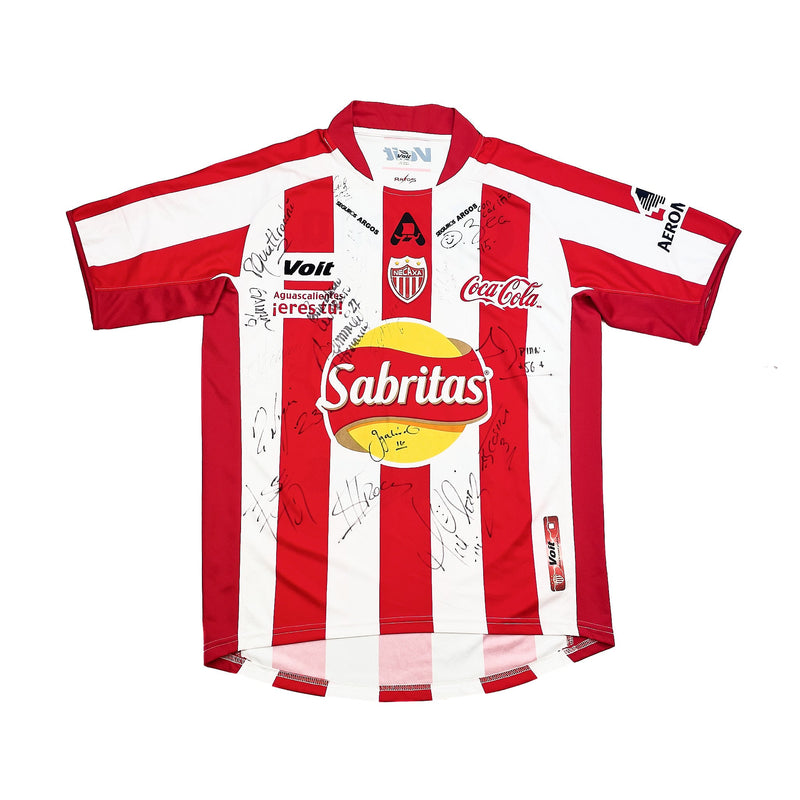2008/09 NECAXA *SQUAD SIGNED* HOME SHIRT (M) VOIT