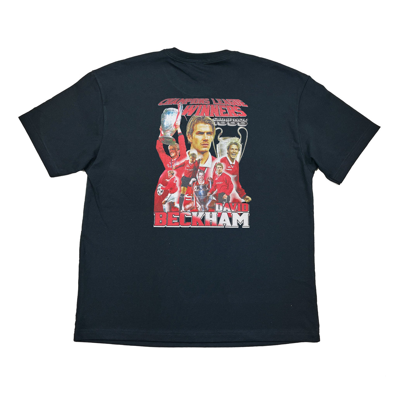 MANCHESTER UNITED BECKHAM 'CAMP NOU 1999' BOOTLEG TEE | Cult Kits, Medium / Manchester United / Black